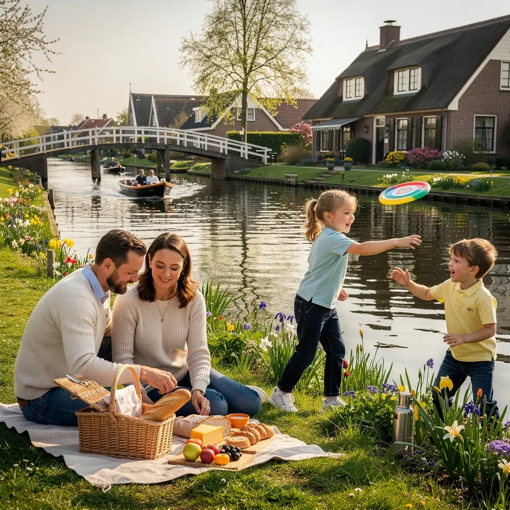 Een traditionele boottocht door de schilderachtige grachten van Giethoorn.